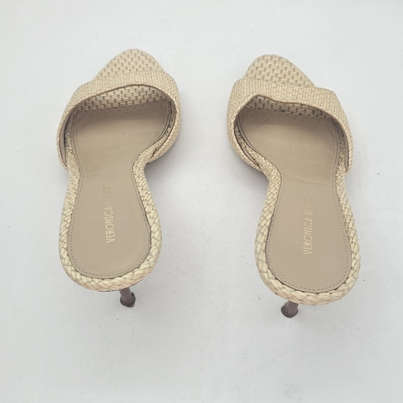 Veronica Beard Tia Slide Sandals Women's 8 Natural Preowned - Picture 5 of 14
